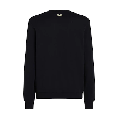 Karl Lagerfeld Letter Print Crewneck Black Sweatshirt Casual Long Sleeve 24UM1833999