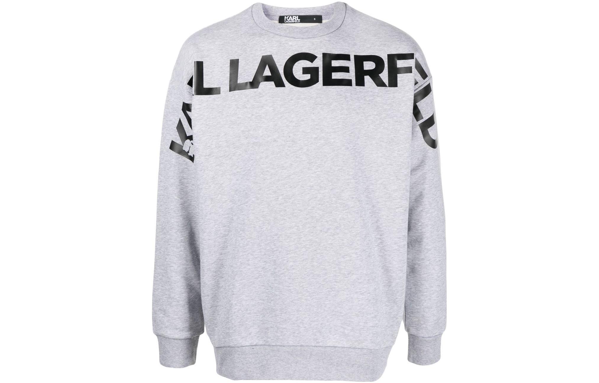Karl Lagerfeld Letter Print Crewneck Sweatshirt Cold Gray 7052290524910