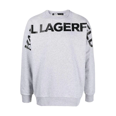 Karl Lagerfeld Letter Print Crewneck Sweatshirt Cold Gray 7052290524910