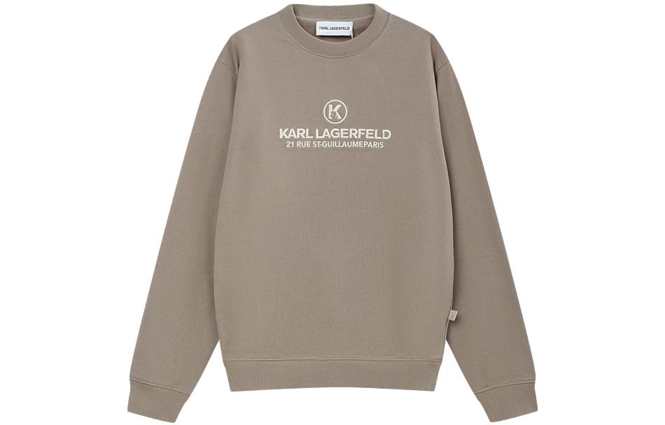 Karl Lagerfeld Letter Print Crewneck Sweatshirt Unisex - Gray 1K3D50603902308