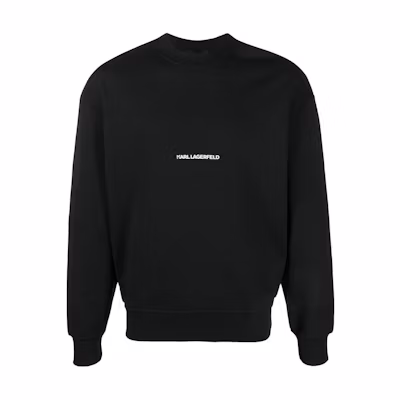 Karl Lagerfeld Letter Print Crewneck Sweatshirt Unisex Black 211W1880999