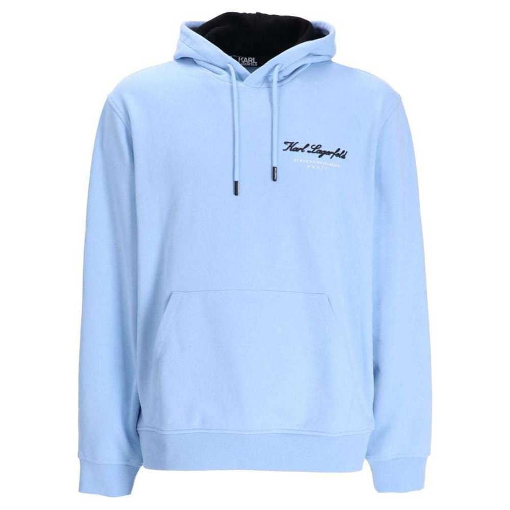 Karl Lagerfeld Letter Print Light Blue Hoodie Men’s Casual Sweatshirt 705409541900