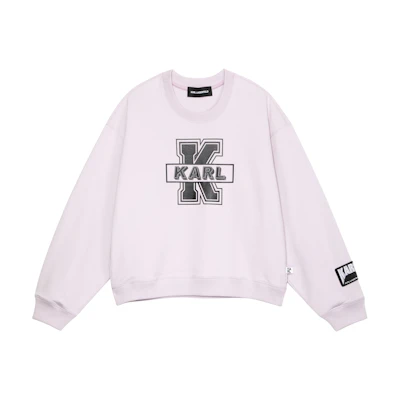 Karl Lagerfeld Letter Print Loose Crewneck Sweatshirt Purple Unisex 1K3C50603833