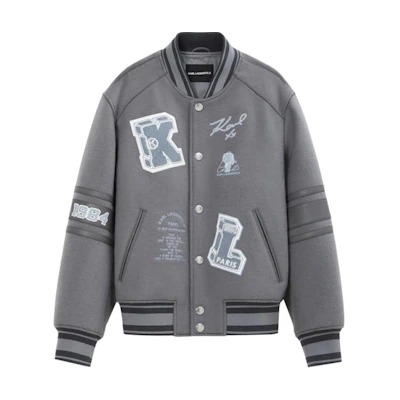 Karl Lagerfeld Letter Print Single-Breasted Casual Jacket Men’s Blue Gray 1K1D70101921