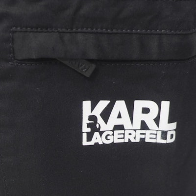 Karl Lagerfeld Letter Print Zip Pocket Tapered Cargo Pants Black Men 255824-990 Shop Karl Lagerfeld Letter Print Zip Pocket Tapered Cargo Pants Black Men 255824-990