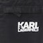 Shop Karl Lagerfeld Letter Print Zip Pocket Tapered Cargo Pants Black Men 255824-990