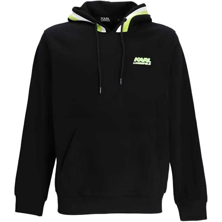 Karl Lagerfeld Letterprint Pullover Hoodie Black Style 705084523910-990