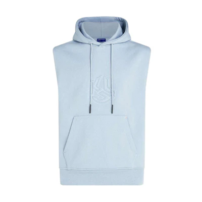 Karl Lagerfeld Light Blue Logo Print Sleeveless Hoodie 241D1804299