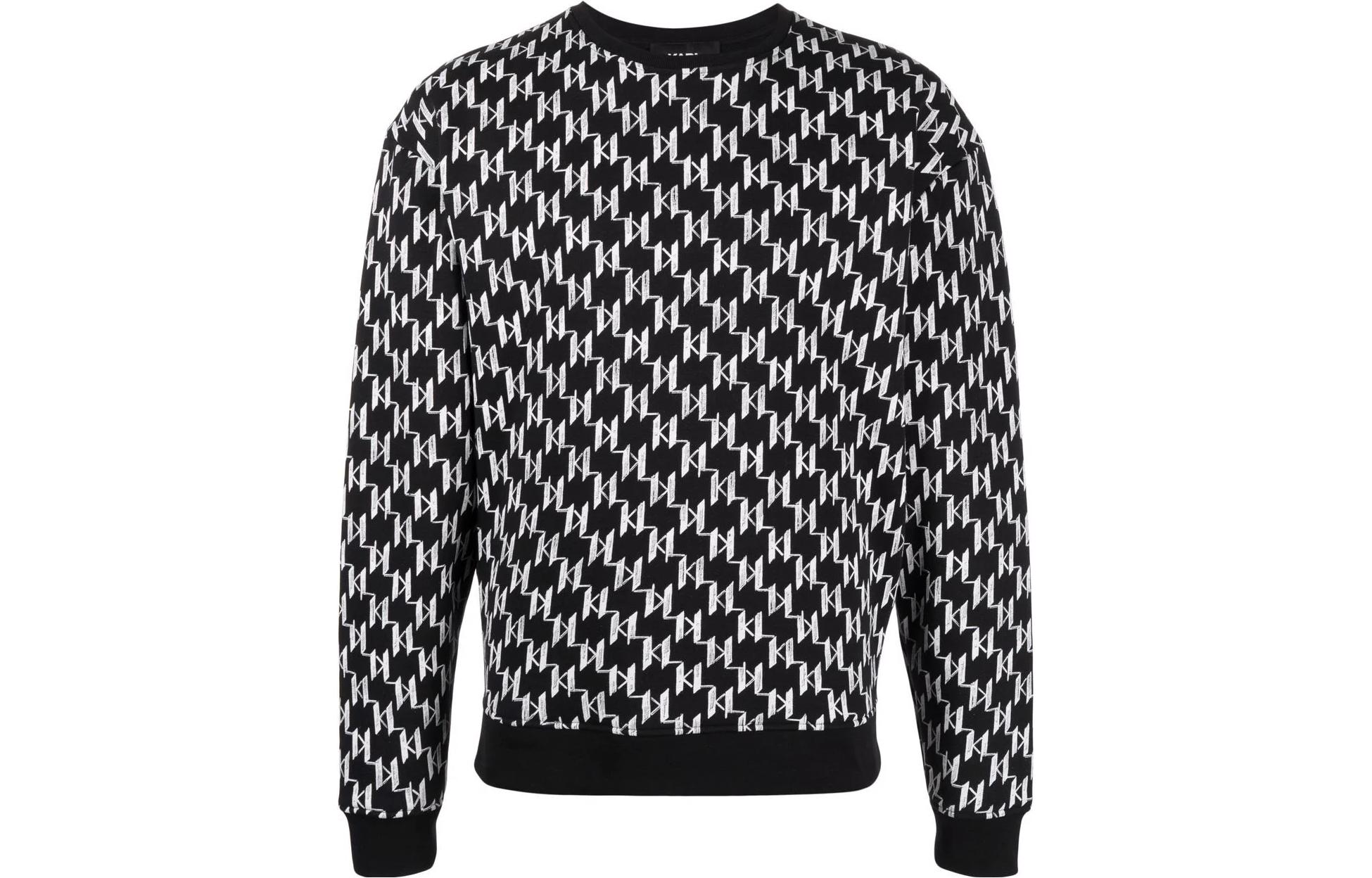 Karl Lagerfeld Logo Crewneck Sweatshirt Unisex Black 216M1885999