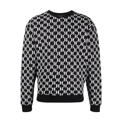 Karl Lagerfeld Logo Crewneck Sweatshirt Unisex Black 216M1885999