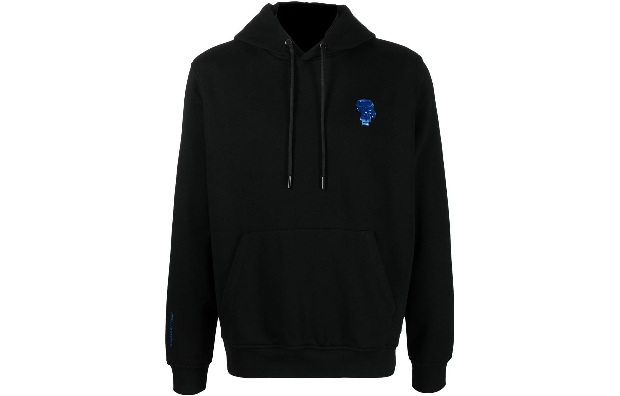 Karl Lagerfeld Logo Graphic Hoodie Black Long Sleeve Sweatshirt 705425524910