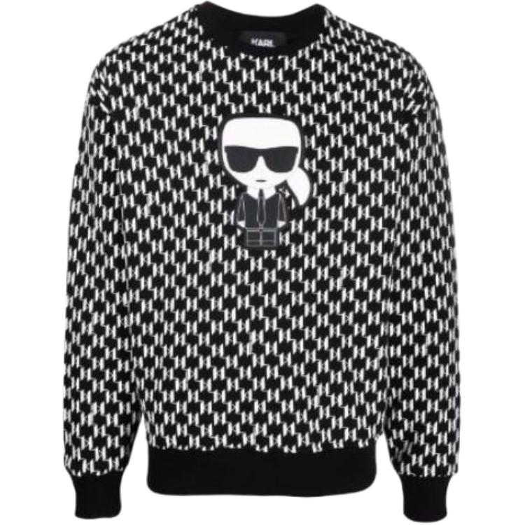Karl Lagerfeld Logo Graphic Sweater Black/White 220M1884999