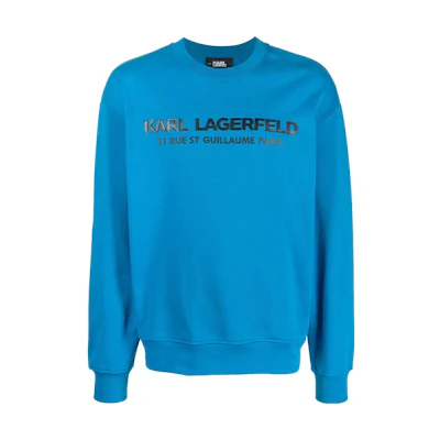 Karl Lagerfeld Logo Letter Print Crewneck Sweatshirt Bright Blue - 221M1803397