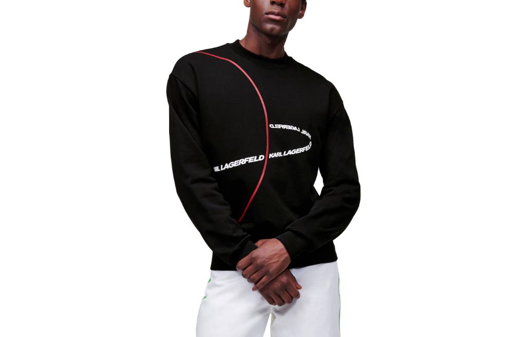 Karl Lagerfeld Logo Letter Print Sweatshirt Black 231M1806999