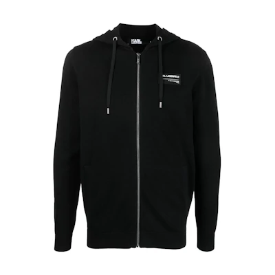 Karl Lagerfeld Logo Patch Hooded Jacket for Work, Commute & Travel 655081531304-990
