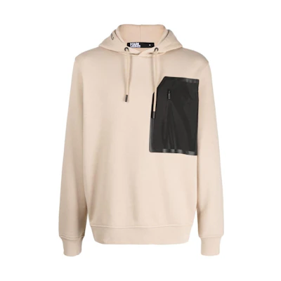 Karl Lagerfeld Logo Patch Hoodie Beige 705062533910-410