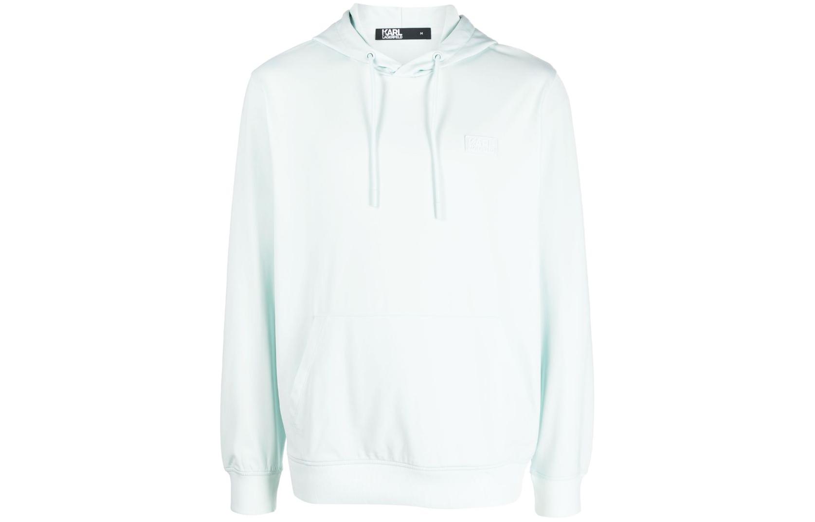 Karl Lagerfeld Logo Patch Hoodie Loose Fit Light Green 705047532904-600