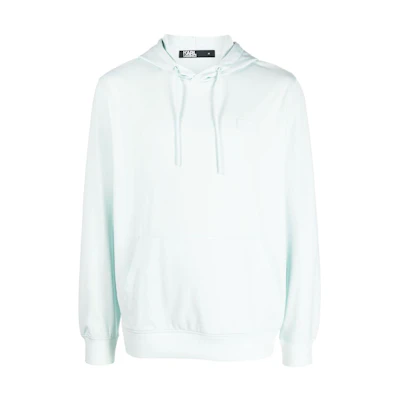 Karl Lagerfeld Logo Patch Hoodie Loose Fit Light Green 705047532904-600