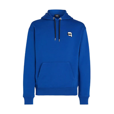 Karl Lagerfeld Logo Print Cobalt Blue Hoodie for Men 236M1801658