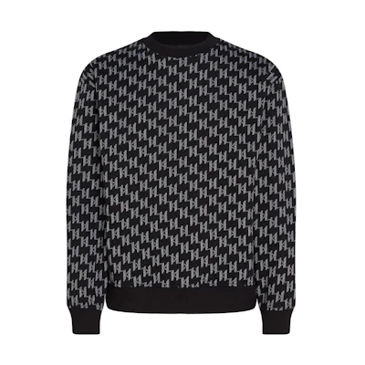 Karl Lagerfeld Logo Print Crewneck Long Sleeve Sweatshirt Black () 236M1807Q88