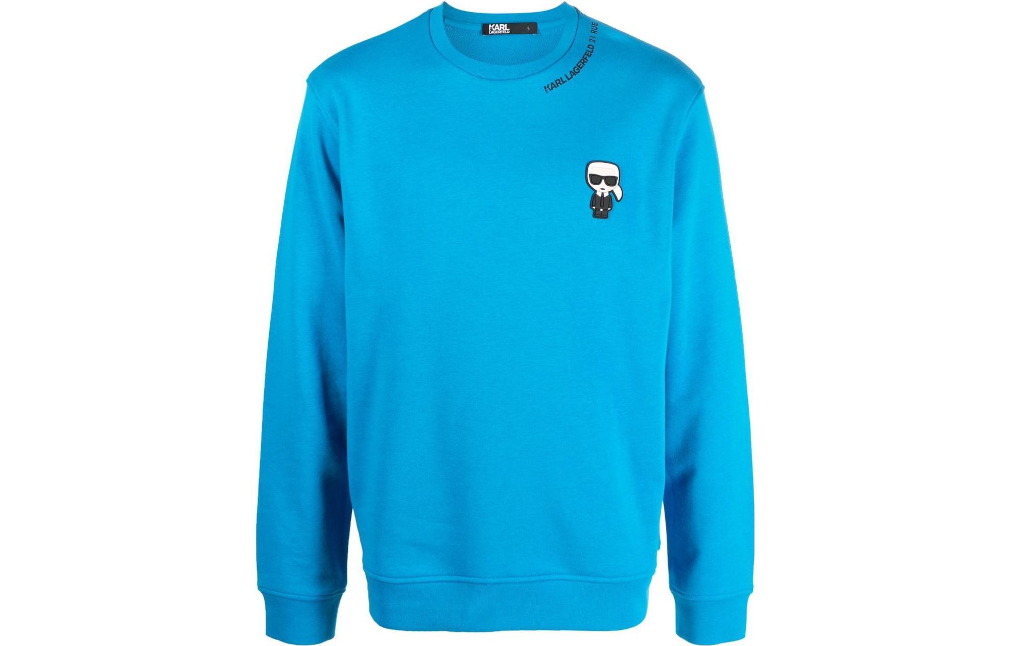 Karl Lagerfeld Logo Print Crewneck Pullover Sweatshirt Men’s Turquoise 705061521900-640
