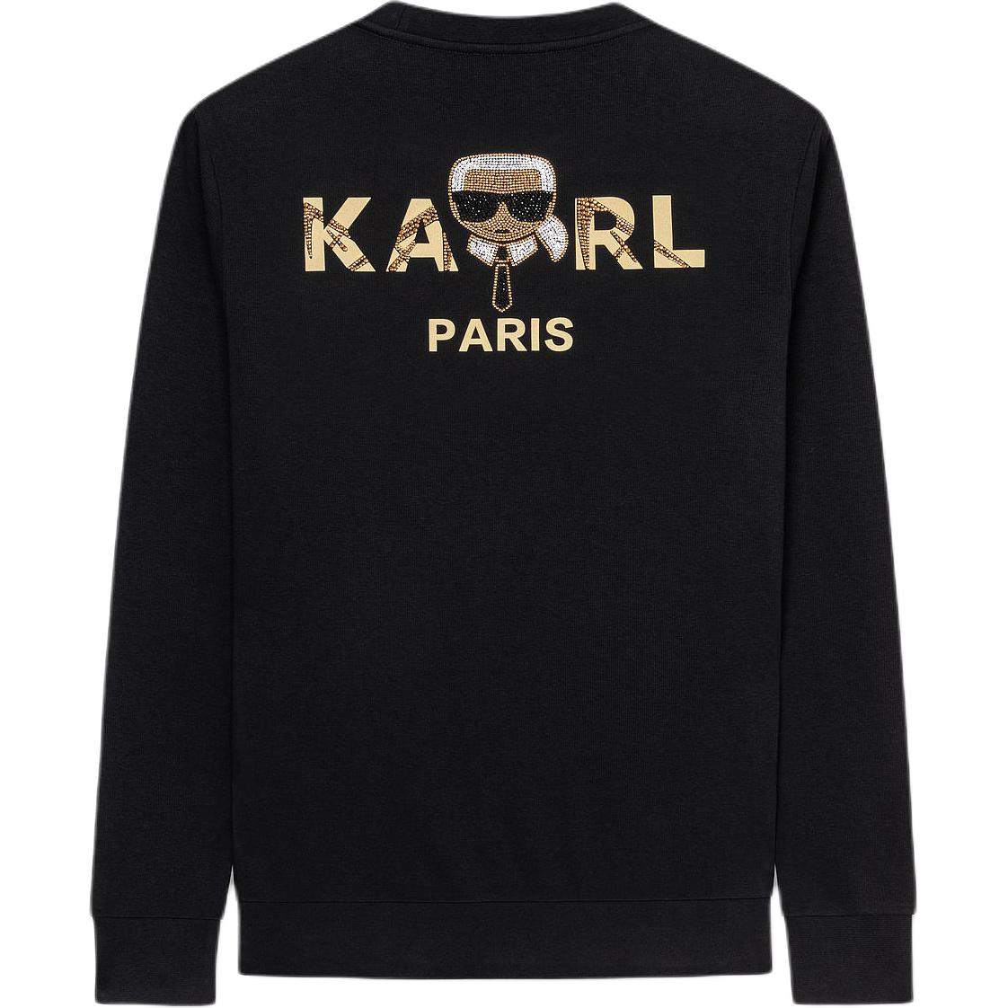 Karl Lagerfeld Logo Print Crewneck Relaxed Fit Sweatshirt Men’s Black 1K1B50607022