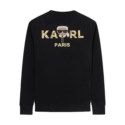Karl Lagerfeld Logo Print Crewneck Relaxed Fit Sweatshirt Men’s Black 1K1B50607022