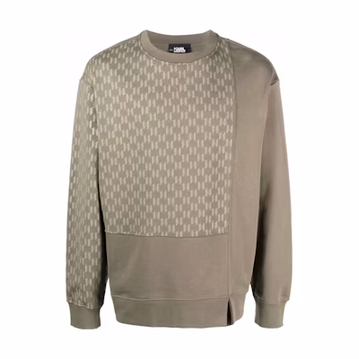 Karl Lagerfeld Logo Print Crewneck Sweatshirt Brown Long Sleeve 221M1801636