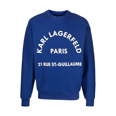 Karl Lagerfeld Logo Print Crewneck Sweatshirt Cobalt Blue 235M1811658
