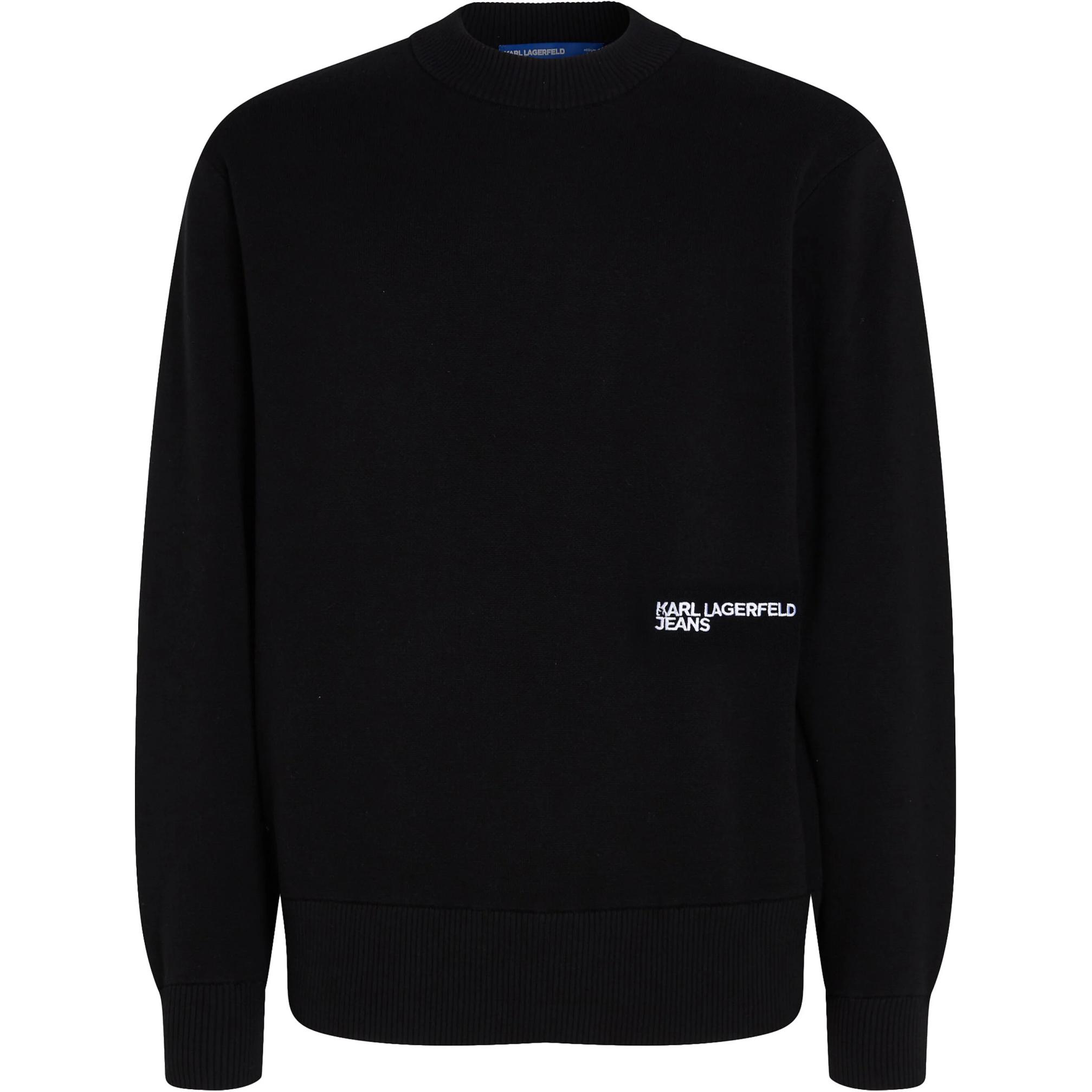 Karl Lagerfeld Logo Print Crewneck Sweatshirt Men’s Black Long Sleeve Casual 246D2001101