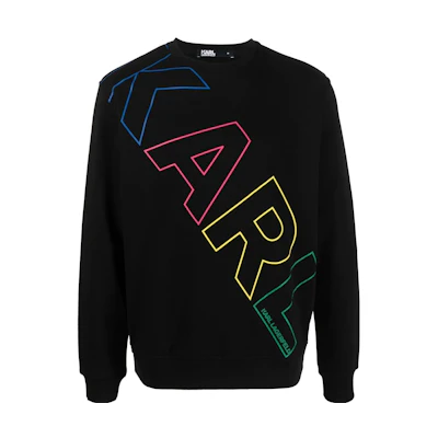 Karl Lagerfeld Logo Print Crewneck Sweatshirt Men’s Black 705401523900990