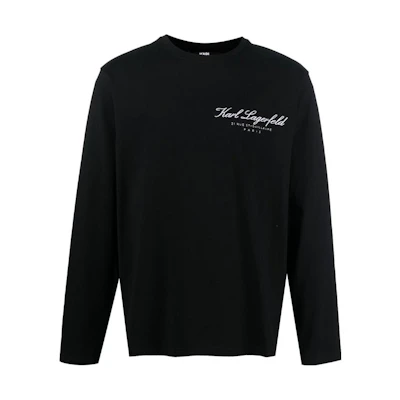 Karl Lagerfeld Logo Print Crewneck Sweatshirt Men’s Black 235M1706999