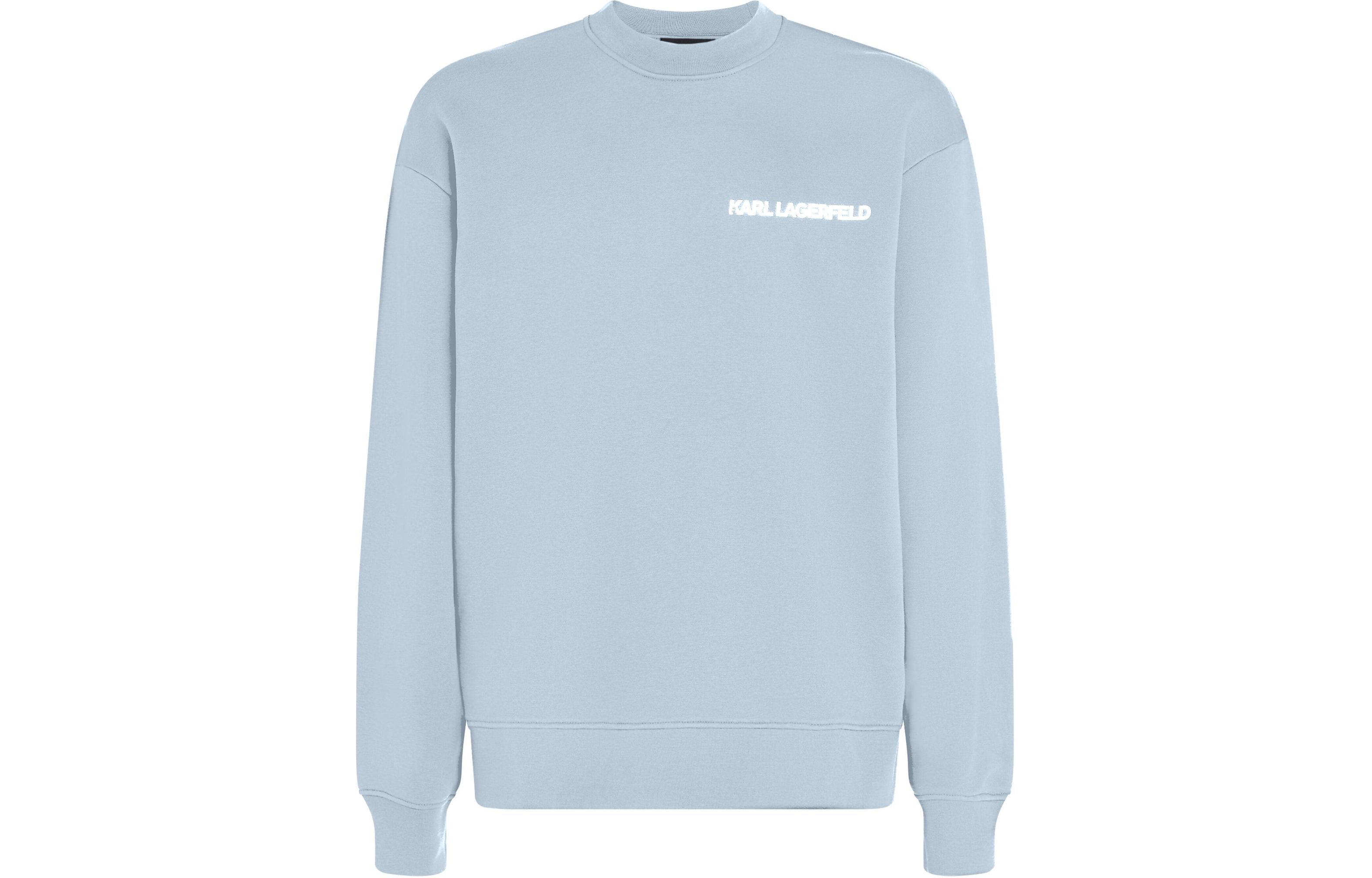 Karl Lagerfeld Logo Print Crewneck Sweatshirt Men’s Light Blue 236M1800303