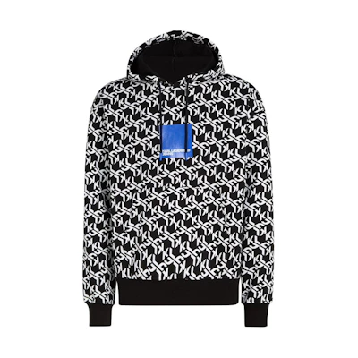 Karl Lagerfeld Logo Print Drawstring Hoodie Black 236D1853188