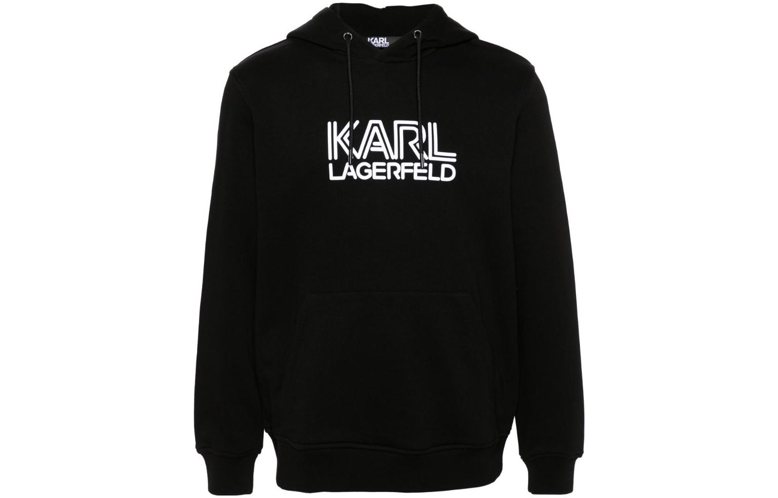 Karl Lagerfeld Logo Print Pullover Hoodie Black 705020534910