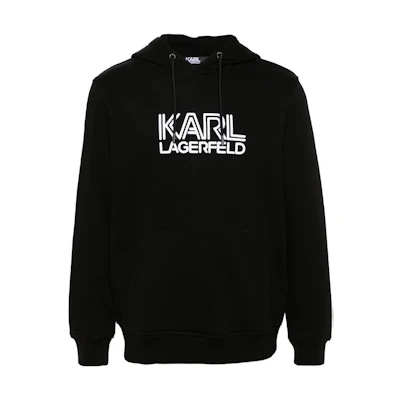 Karl Lagerfeld Logo Print Pullover Hoodie Black 705020534910