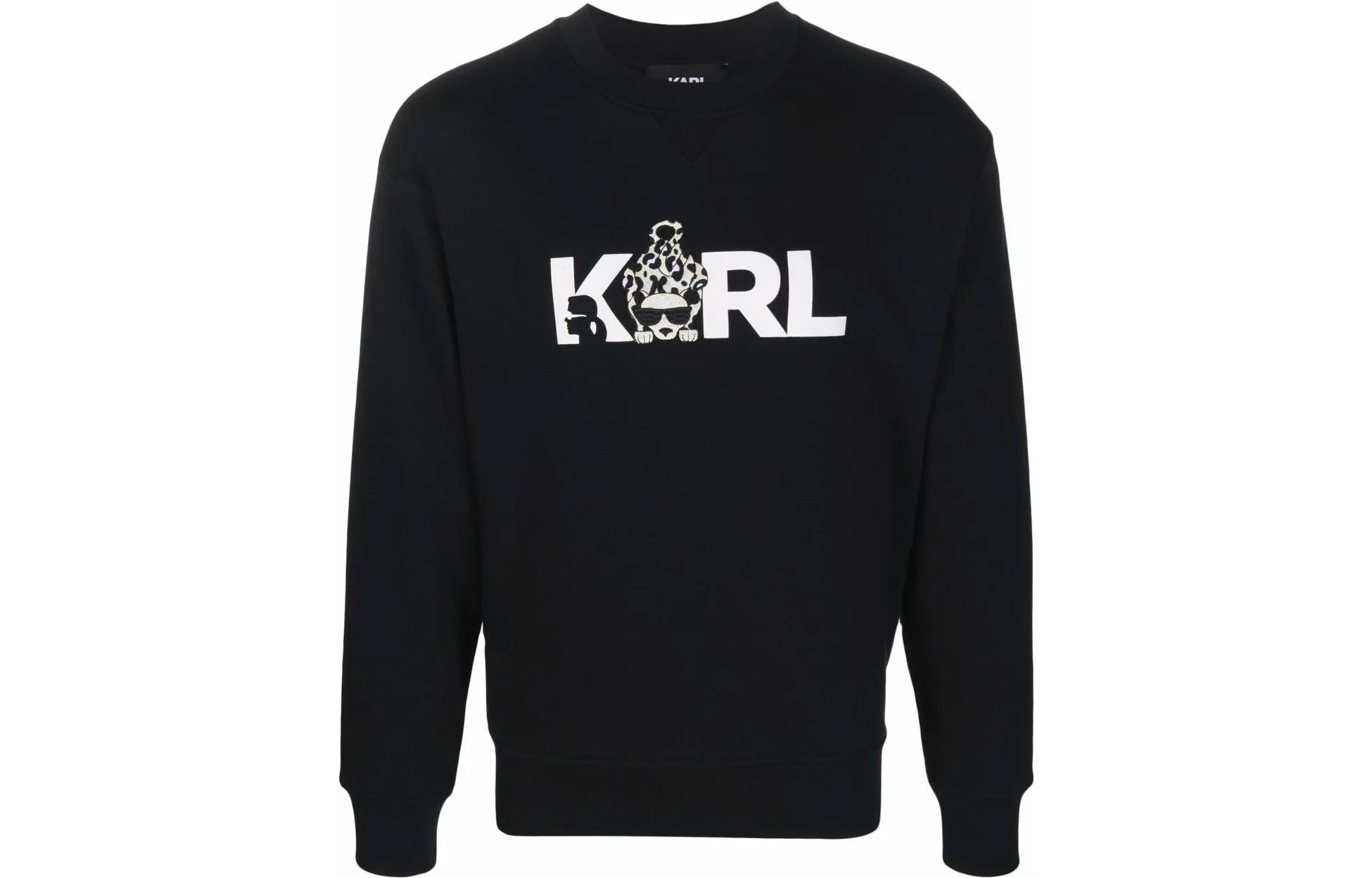 Karl Lagerfeld Logo Print Pullover Sweatshirt Unisex Black 220W1882999
