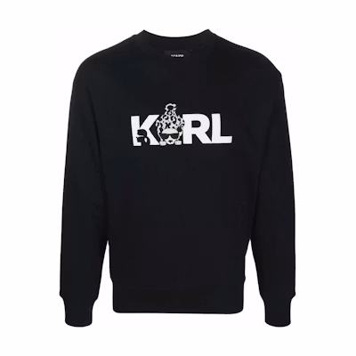 Karl Lagerfeld Logo Print Pullover Sweatshirt Unisex Black 220W1882999