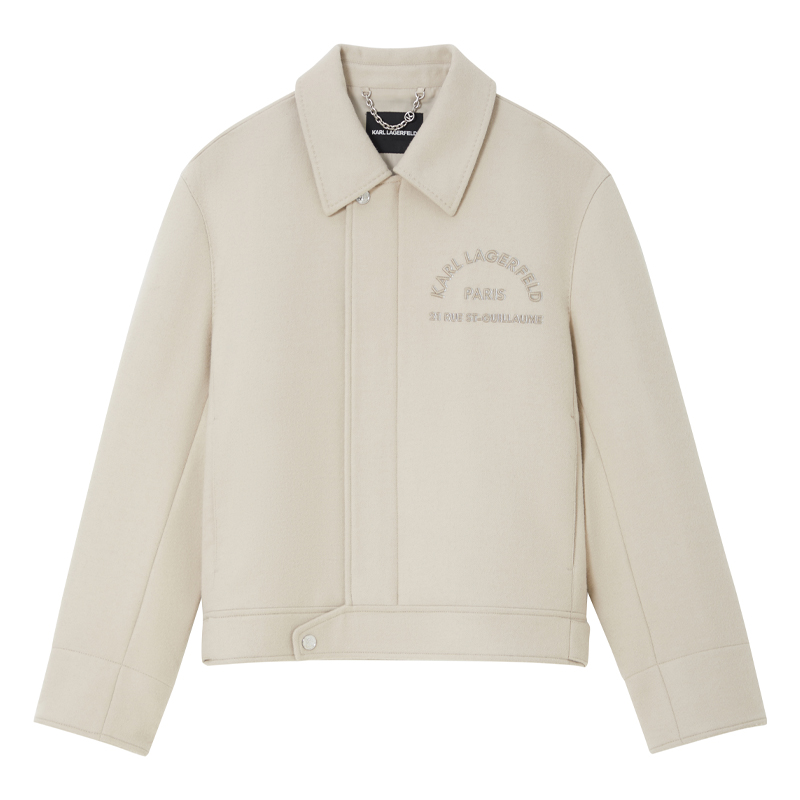 Karl Lagerfeld Logo Print Single-Breasted Blazer Jacket Men’s Light Beige 1K1D50101817 圖 2