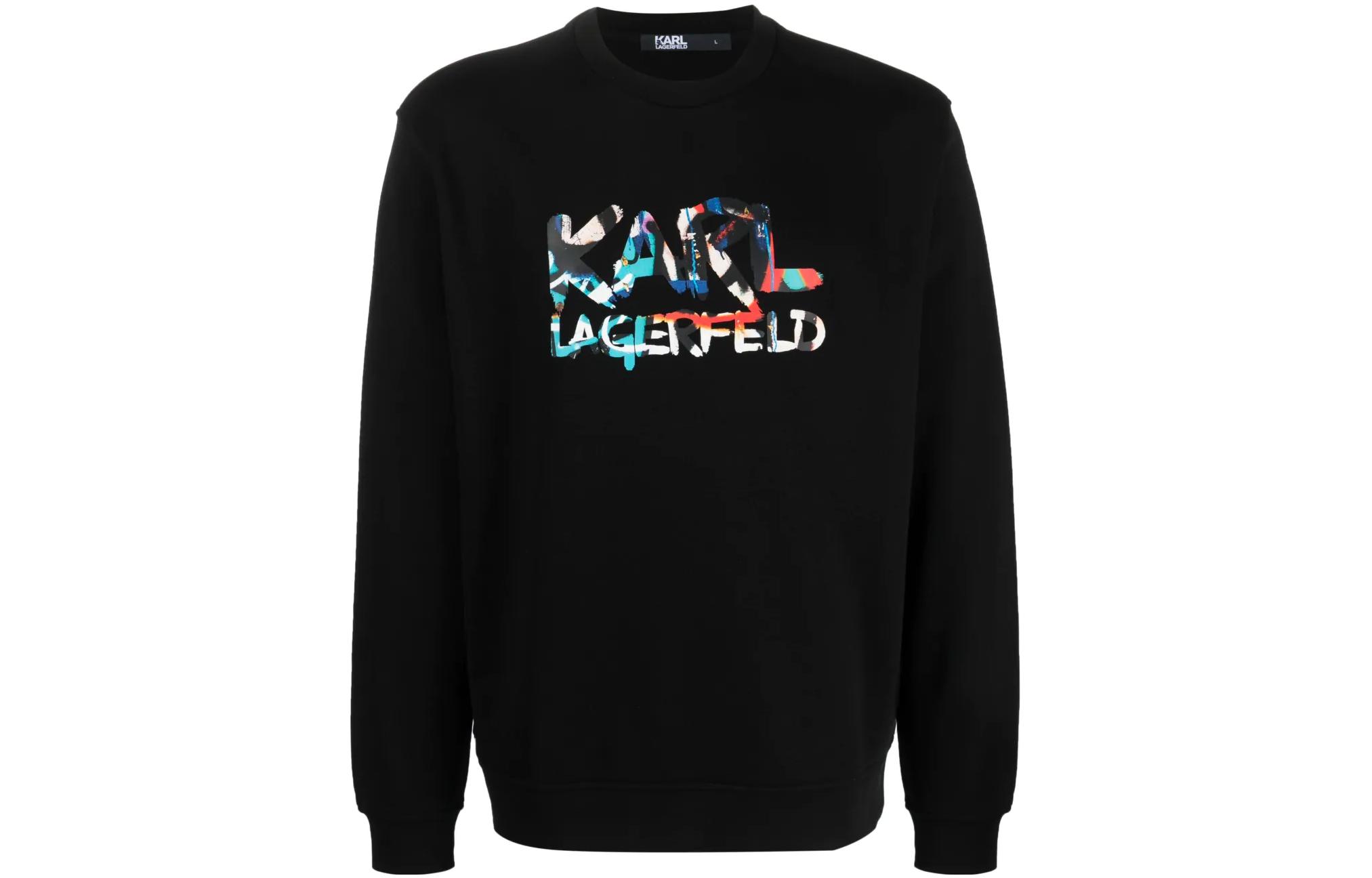 Karl Lagerfeld Logo Print Sweatshirt Black 705400531900-900
