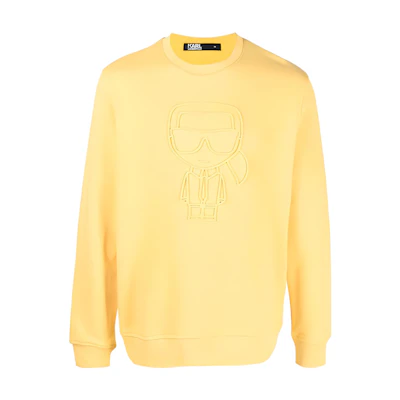 Karl Lagerfeld Logo Print Yellow Crewneck Long Sleeve Sweatshirt Men 705089521900140