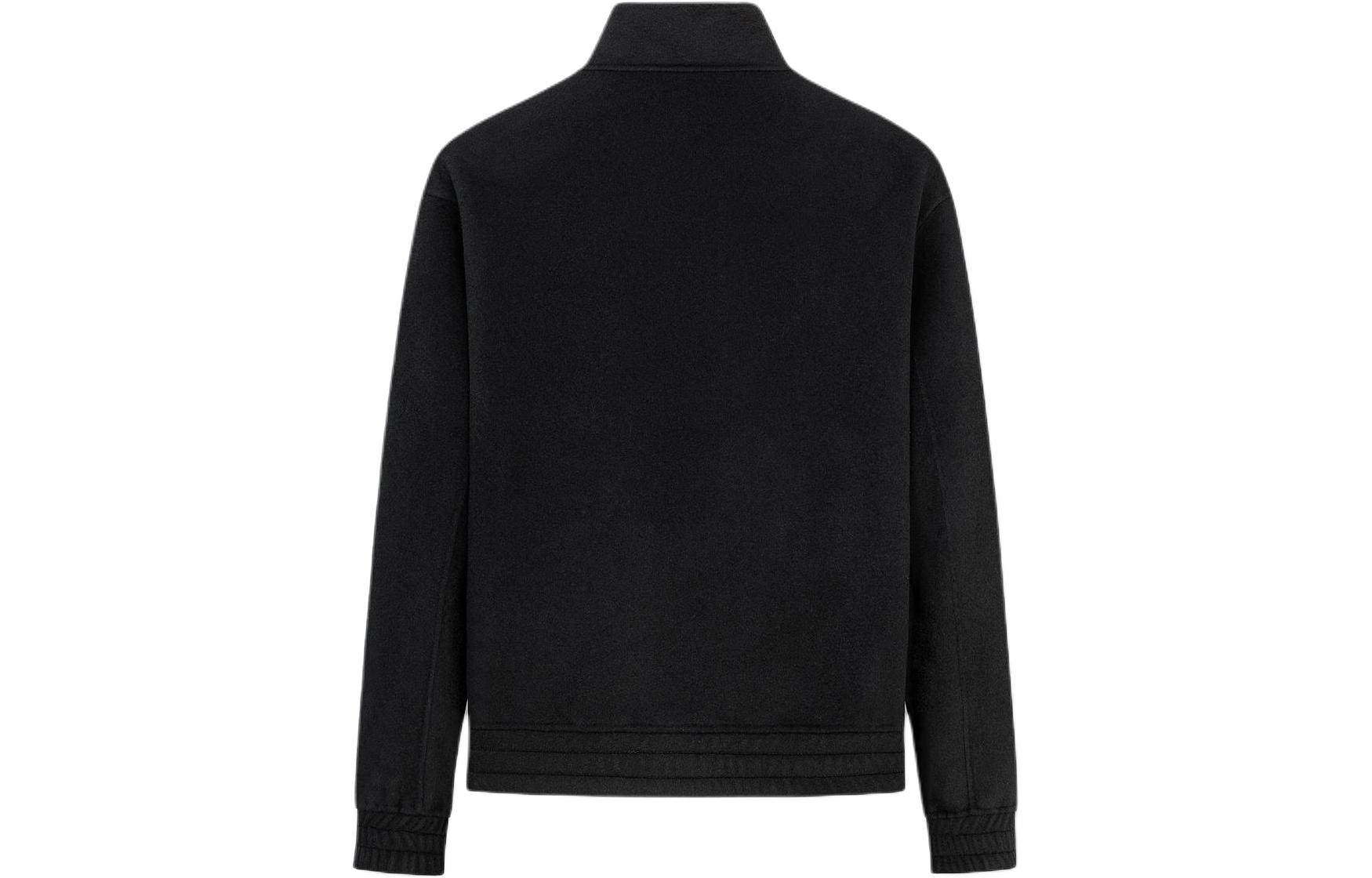 Lookbook KARL LAGERFELD Logo Print Zip-Up Jacket Men’s Black Long Sleeve 1K1C70706640