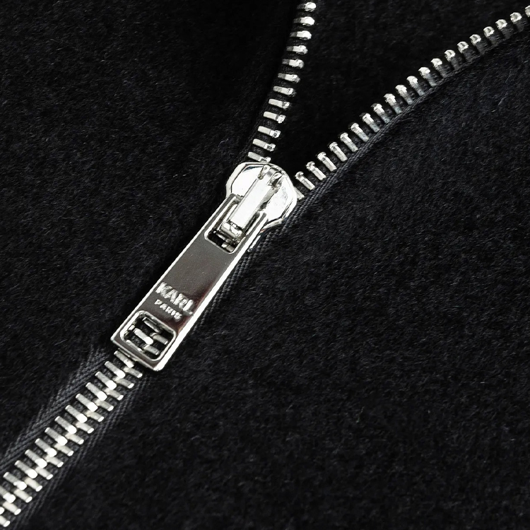 Purchase KARL LAGERFELD Logo Print Zip-Up Jacket Men’s Black Long Sleeve 1K1C70706640