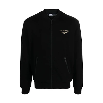 Karl Lagerfeld Logo Print Zip Bomber Jacket Men’s Black 705017534910