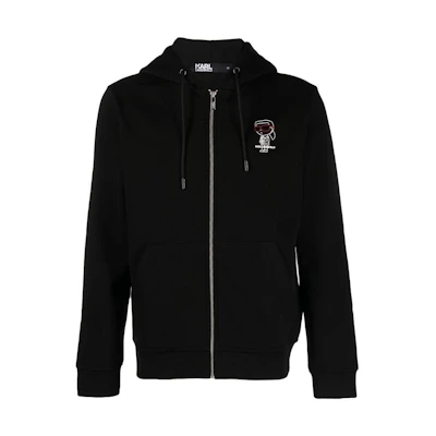 Karl Lagerfeld Logo Print Zip Hoodie - Black 705421532900
