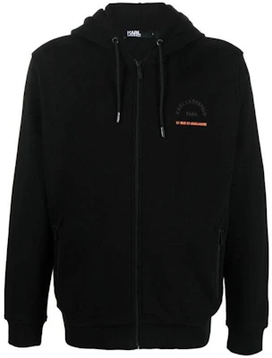 Karl Lagerfeld Logo Print Zip Hoodie Black 705408531900990 Buy Karl Lagerfeld Logo Print Zip Hoodie Black 705408531900990