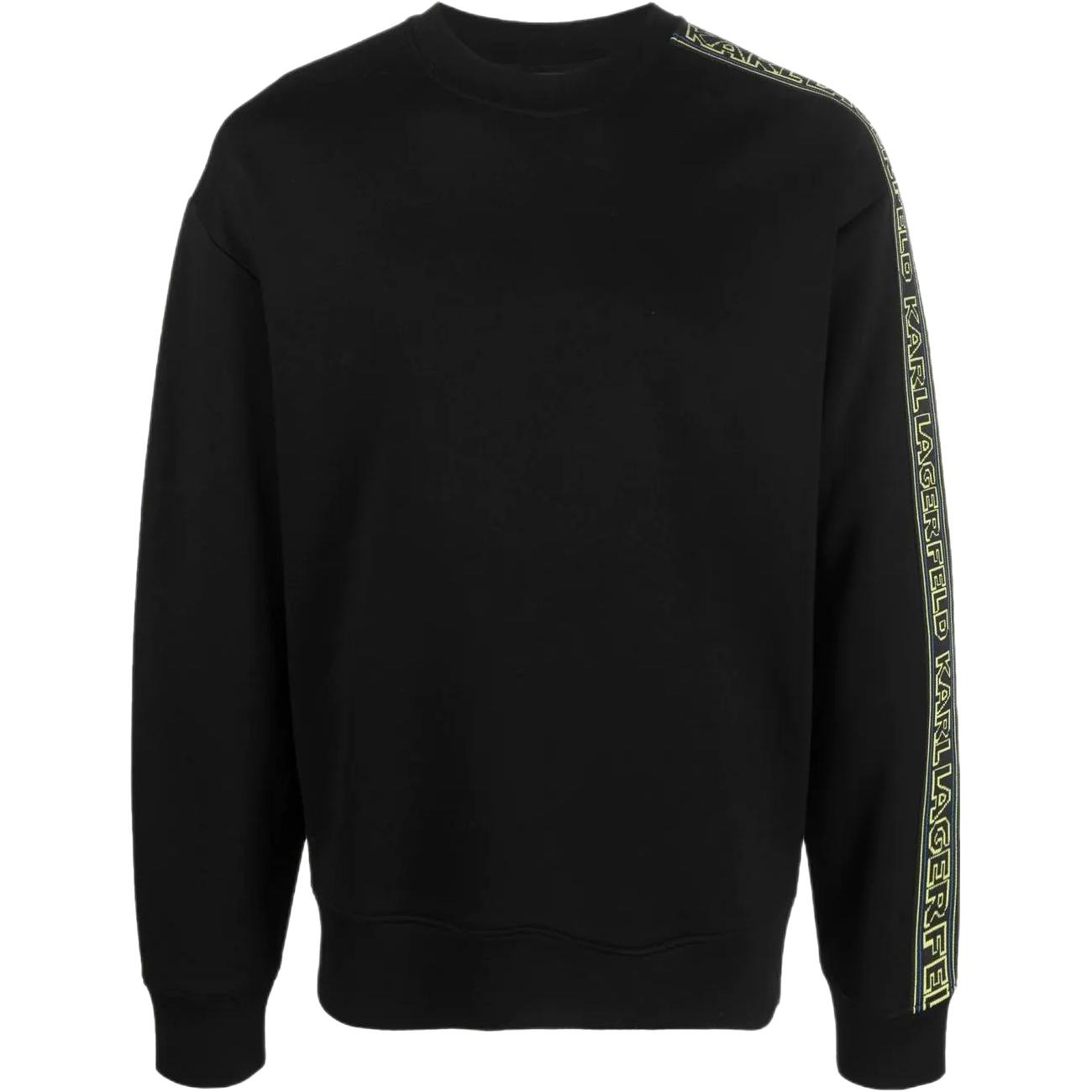 Karl Lagerfeld Logo Tape Crewneck Pullover Sweatshirt Black 230M1803999
