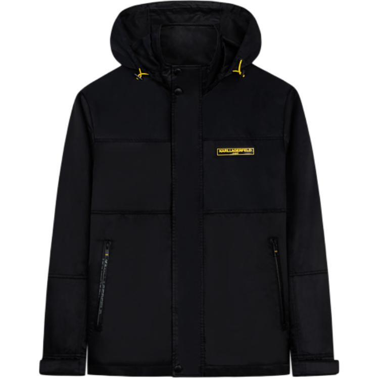 Karl Lagerfeld Monochrome Logo Patch Hoodie Jacket Men’s Black 1K1B50101527