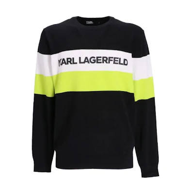 Karl Lagerfeld Multicolor Logo Jacquard Sweater Fashion Pullover 655080523304-120