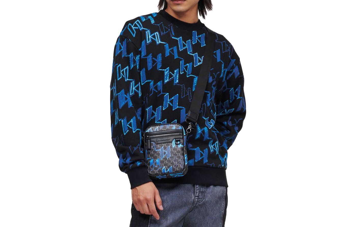 Karl Lagerfeld Multicolor Pullover Sweatshirt with Allover Logo Print 230M1804Q15